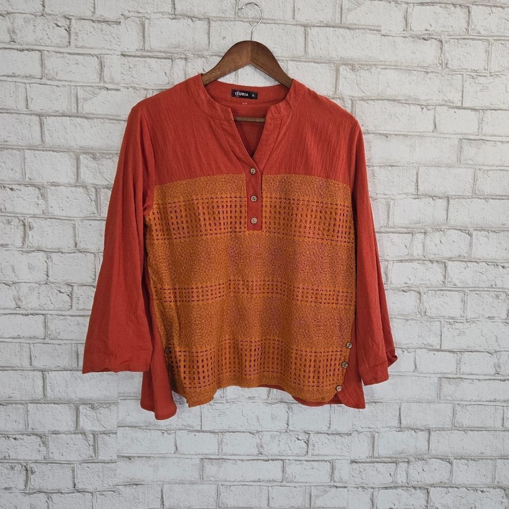 Izuria cute dark orange boho top